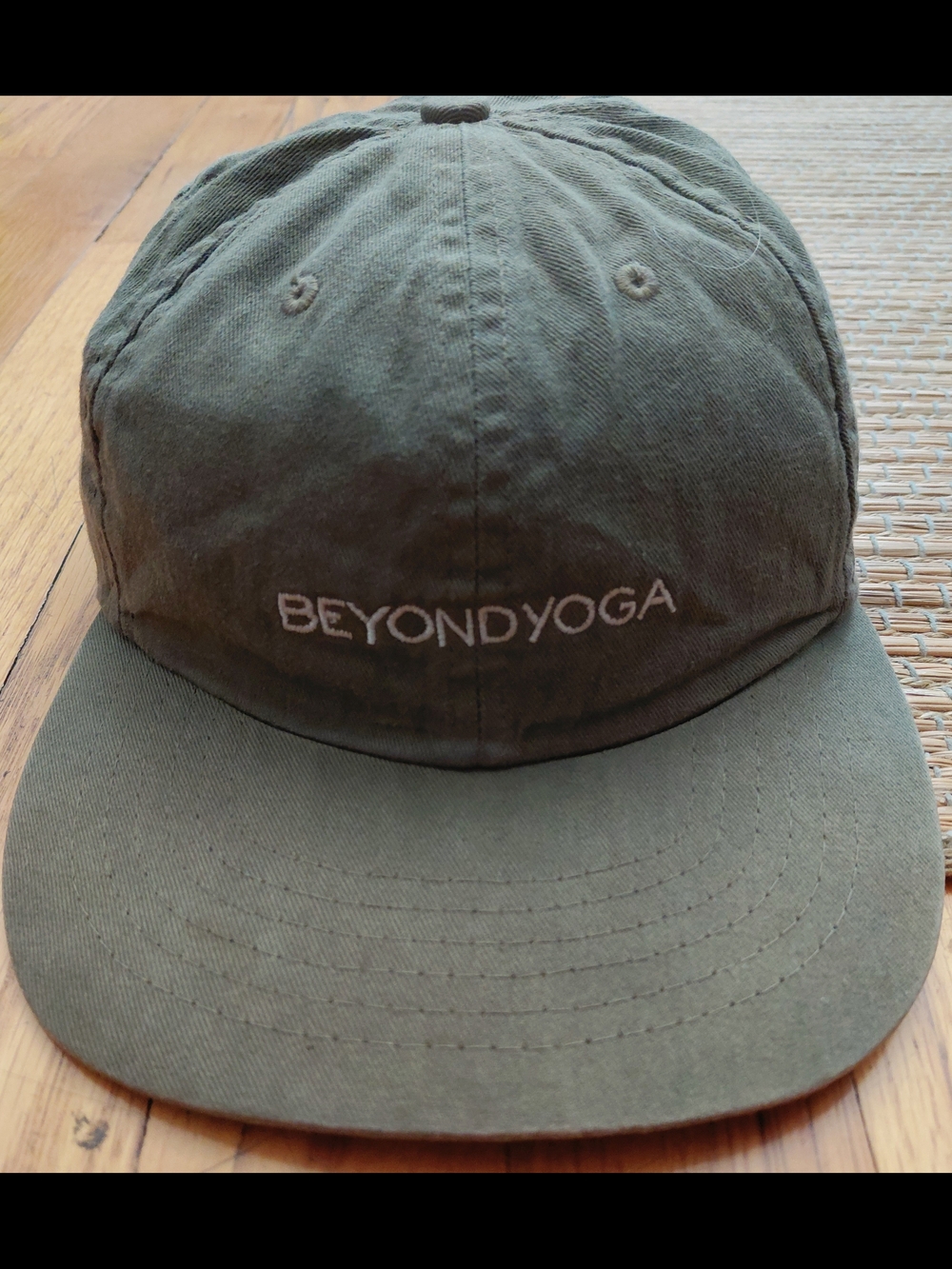 Never Worn-Beyond Yoga Olive Green Cotton Logo Cap